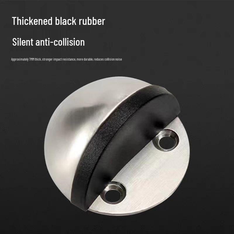 Strong Magnetic Stainless Steel Door Stopper with Anti-Collision & Anti-Wind Features, No-Drill Floor Mount, Thickened Rubber Turtle Top Bumper