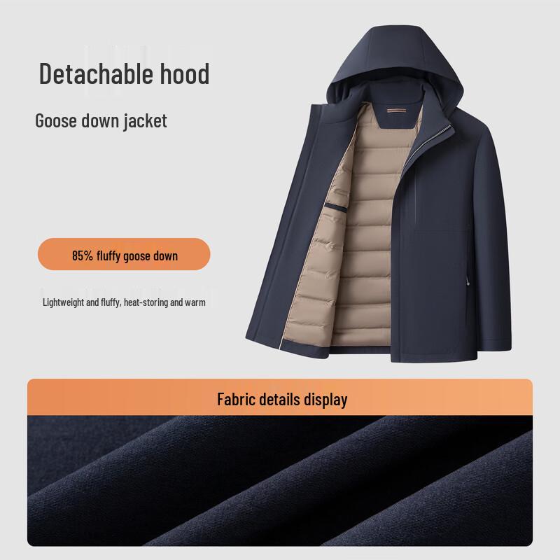 MONTAGUT Men's Detachable Hooded Down Jacket
