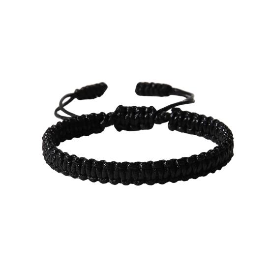 Unisex Hand Rope Adjustable Handmade Braided Solid Color Thick Anti-break Lightweight Stackable