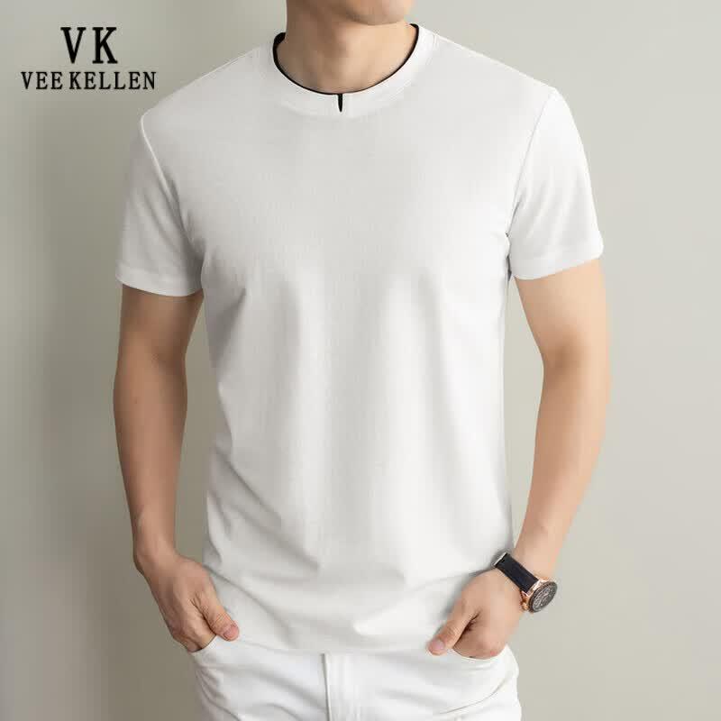VEE KELLEN Men s Cotton-Linen Blend Short Sleeve T-Shirt M (100-120 catties)