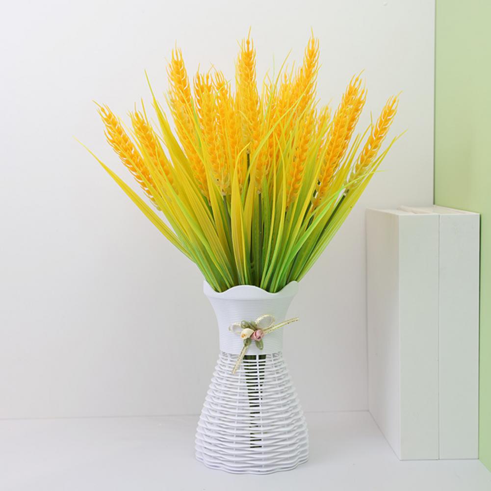 Easy to Clean Artificial Plant Simulated Rice Cob Realistic Artificial Wheat Ears Rice Bouquet Easy Care Indoor/outdoor Decor