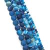 1 hebra/lote de 4, 6, 8, 10 y 12 mm de ágatas de piedra natural azul mate, redondas y sueltas, para pulseras y bisutería.