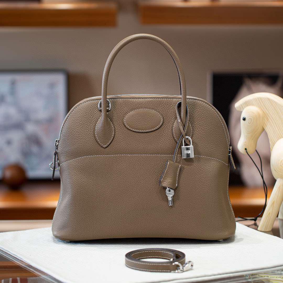 

Bao Yanqiu 31cm Cowhide Five-Gold Head Layer Cowhide Large Tote Bag Half-Handmade Ntogo Real Leather Handbag Single Leather Bag For Women 35x12x25cm серый