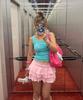 Lara Fox Frill Mini Pants Skirt Pink Bs2Ws002