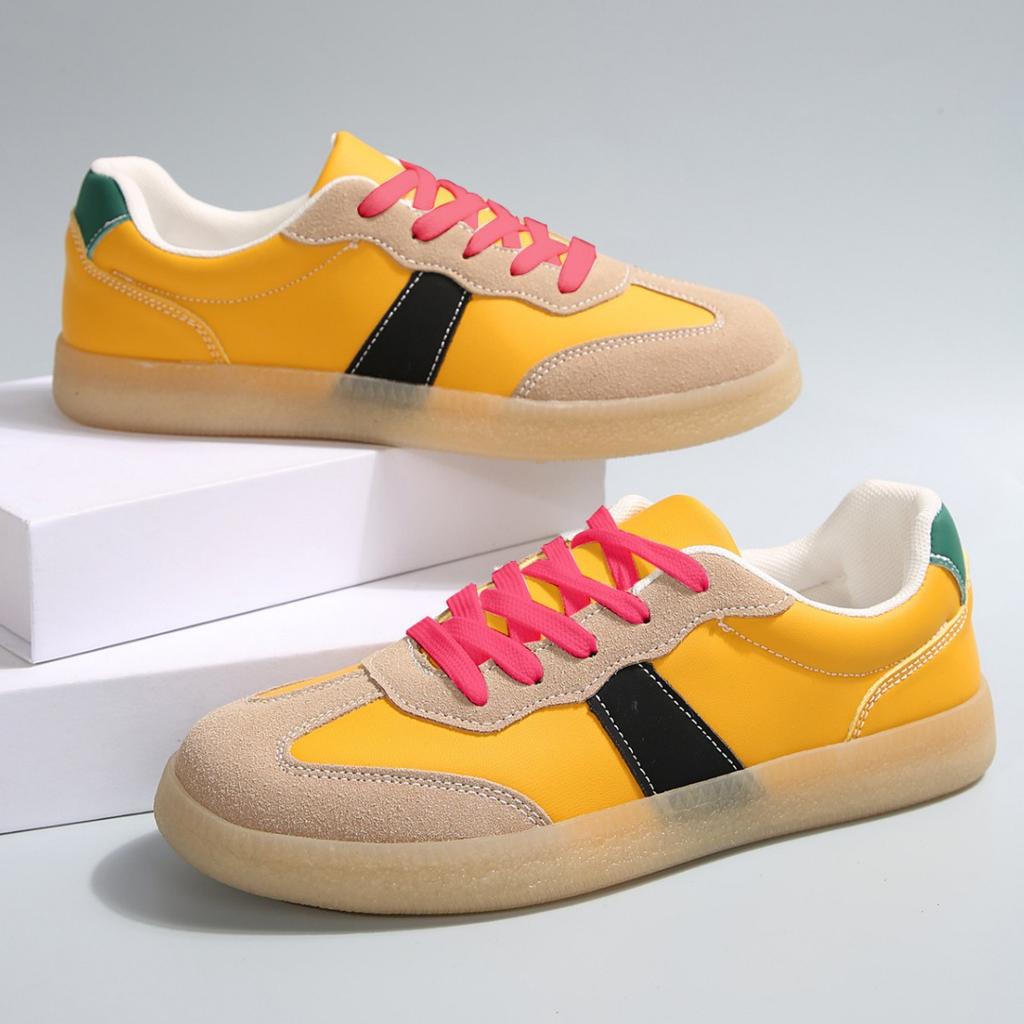 New Large Size Casual Flat Shoes Color Matching Retro Ins Sports Board Shoes German Training Women's Size