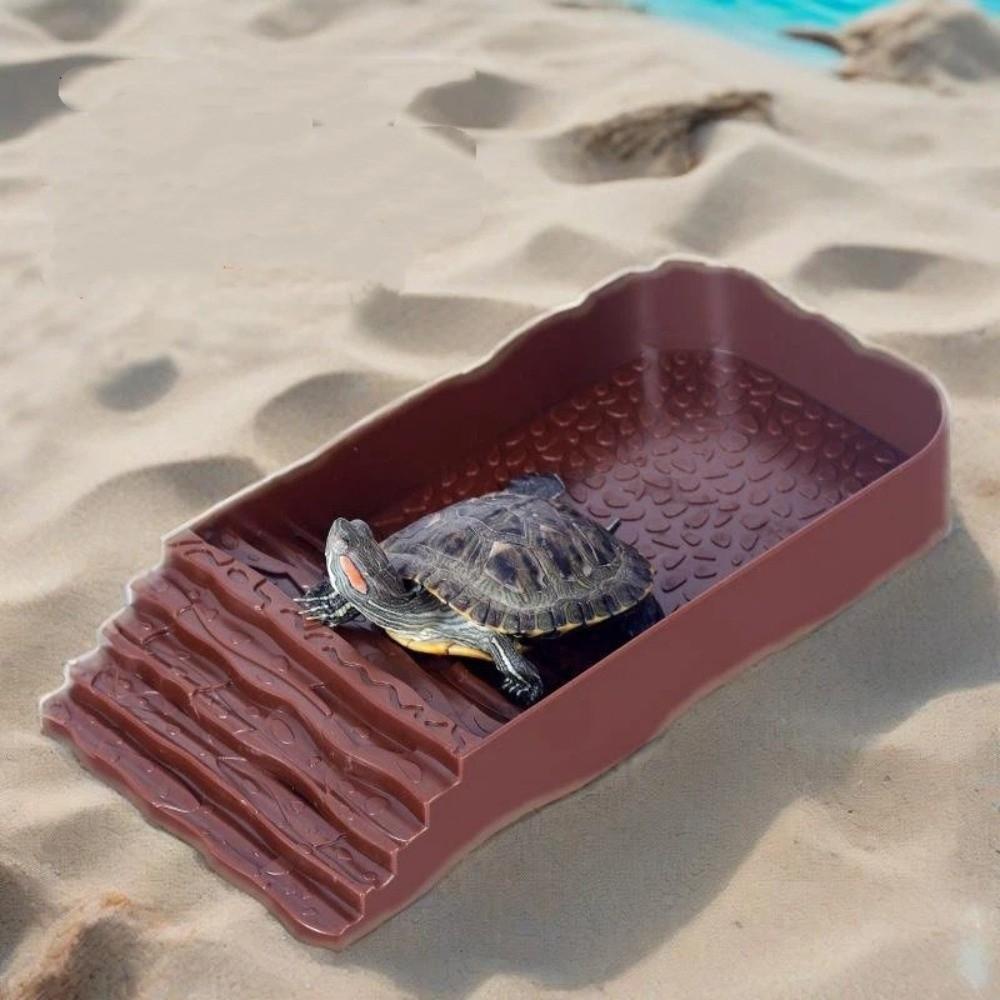 Square Turtle Bath Basin Plastic Bathing Pool Reptile Ramp Reptile Water Dish  Pet Supplies
