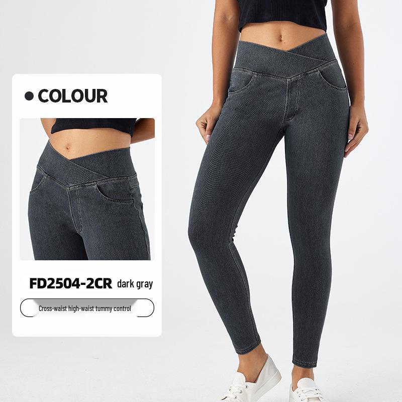 Úzké džíny s vysokým pasem: Dámské elastické, zeštíhlující kalhoty s kapsami zvedající hýždě