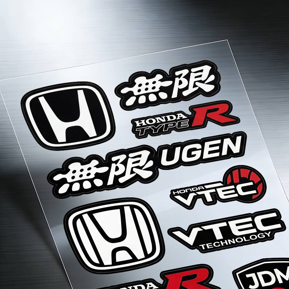ARA1 FOR HONDA MUGEN TYPE R VTEC Waterproof Reflective Motorbike Stickers Easy Peel Removable Decals for Motorcycle Car