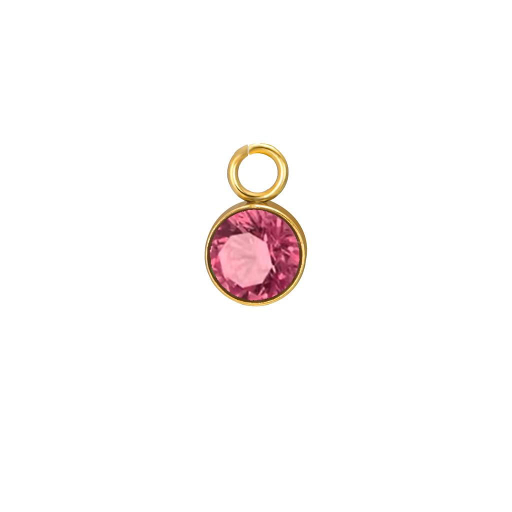 5 pcs/lot 5mm Colorful Crystal Birth Month Stone Charms Stainless Steel Pendant For Necklace Bracelet Making Birthday Jewelry