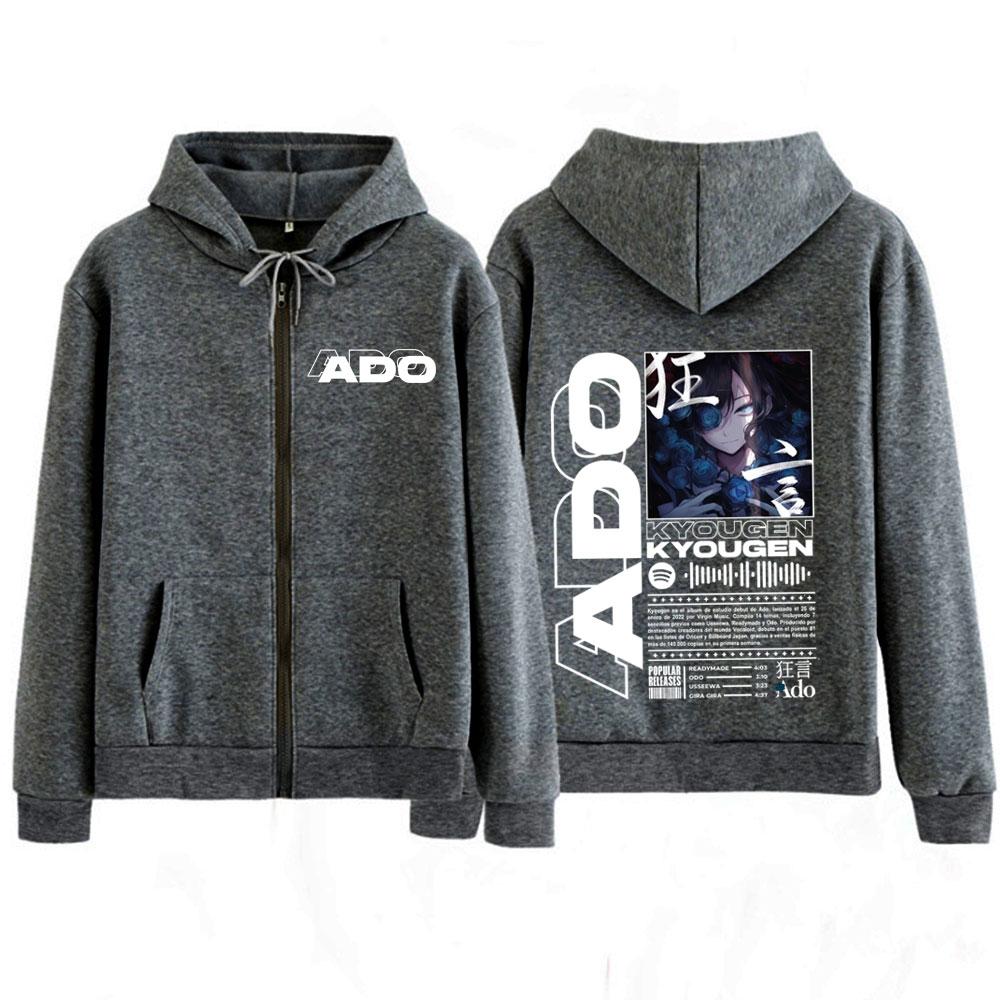 Ado Welttour Reißverschluss Kapuzenpullover Herren Damen Harajuku Zip Up Sweatshirts Winter Dick Übergroß Zip Up Trainingsanzug