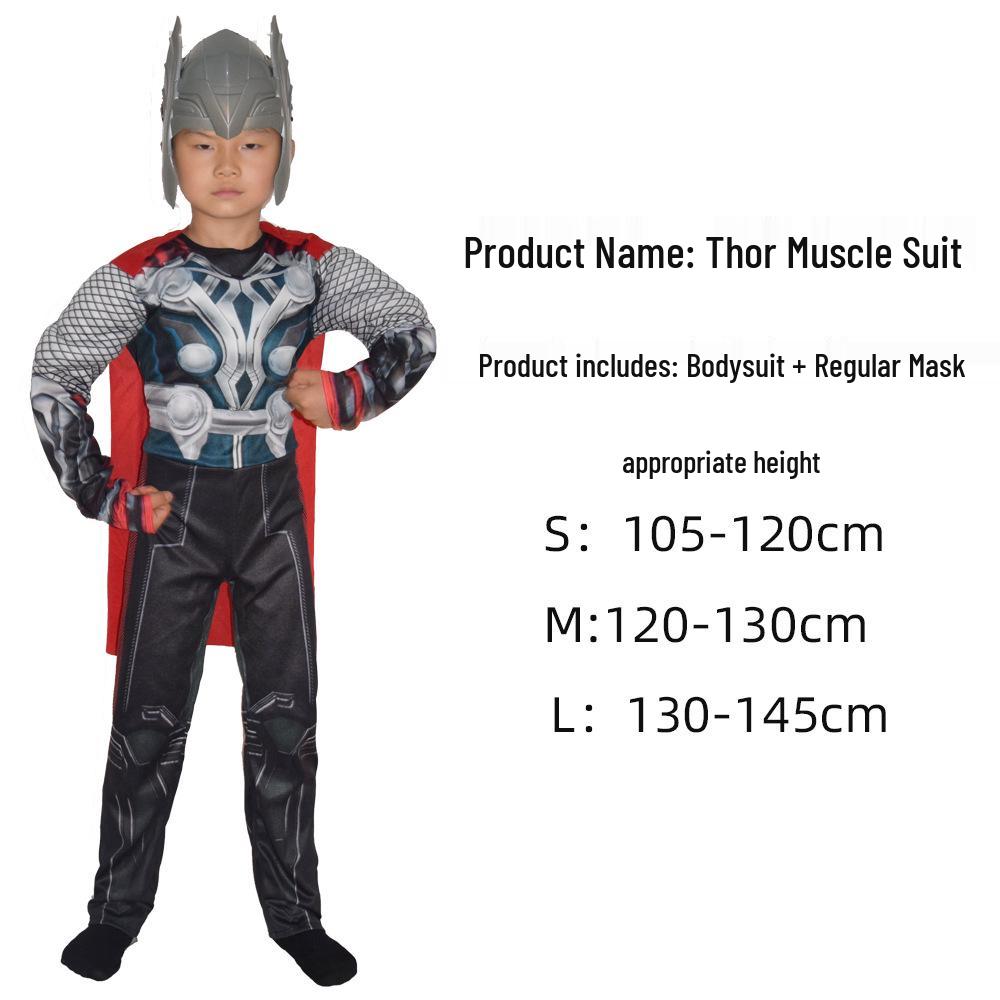 Avengers Wolverine Thor Deadpool Captain America Kids Superhero Muscle Suit Costume