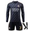 Kids Sports Gear Real Madrid Ronaldo Football Jersey Set Black Short Sleeve Training Uniform
