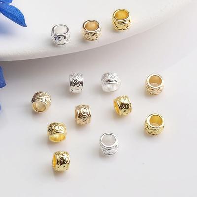 14K Gold Filled Large Hole Barrel Bead Spacer for DIY Jewelry Making