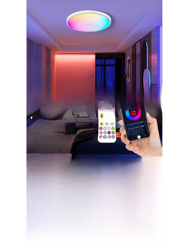 Chytré RGB stropní světlo se stmíváním a nastavením teploty barev - Aplikace Tuya a hlasové ovládání Bluetooth