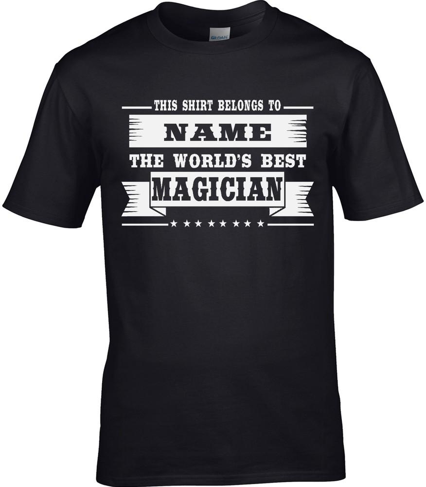Magician Mens Personalised T-Shirt Gift Idea Best Funny Magic Trick Illusion Job Unisex T-Shirt L