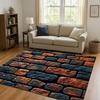 HD Retro Brick Stone Building Wall Art Living Room Non-Slip Area Rug Soft Carpet for Bedroom Playroom Sofa,Home Decor Doormat