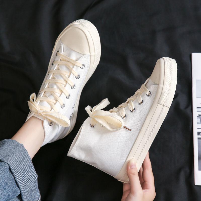 Canvas Shoes Women's Spring New Versatile Ulzzng Student Casual Girls Cloth Shoes Little White Board Shoes