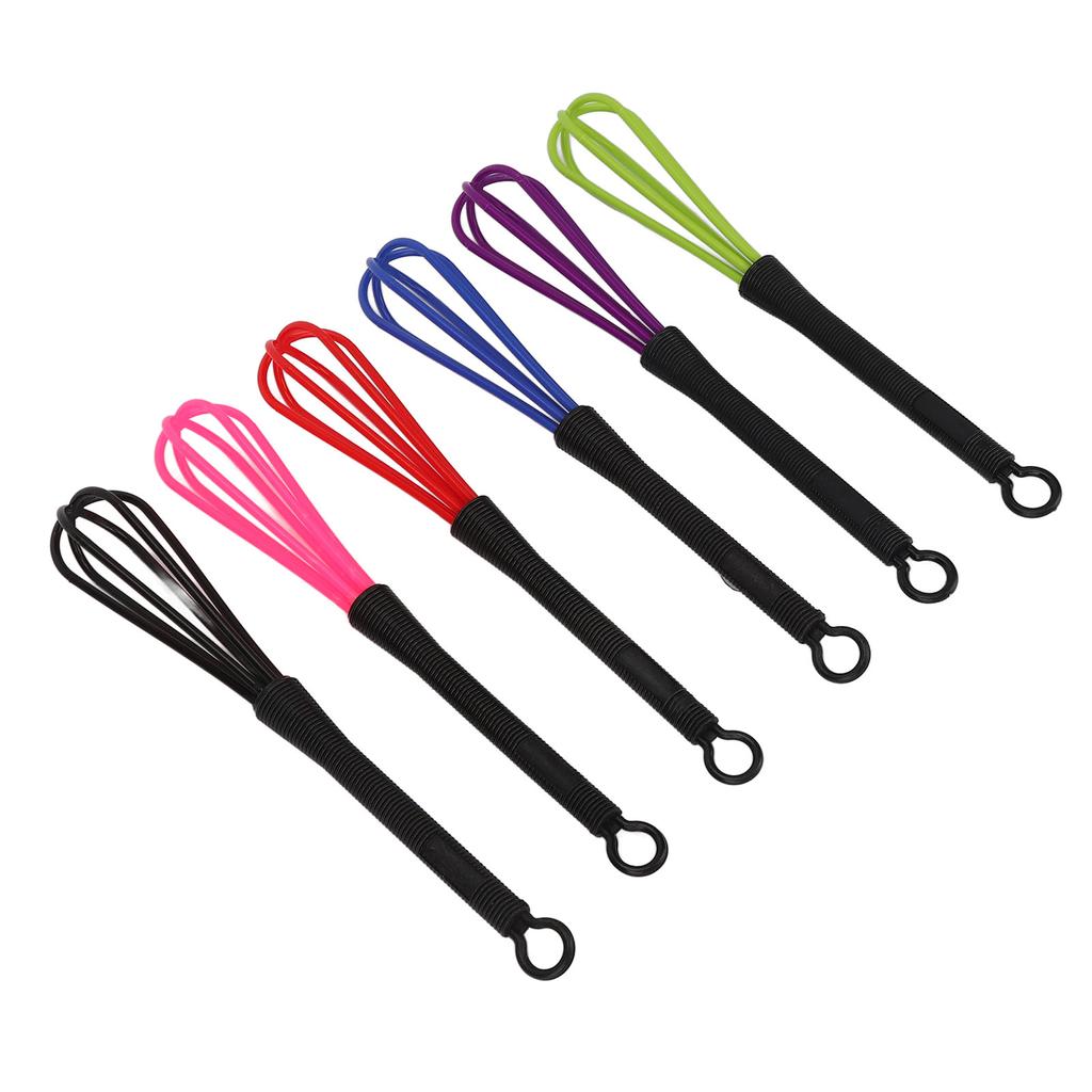 Hair Color Cream Whisk Prevent Slip Handle Plastic Balloon Stirrer Tool for Salon Kitchen 6pcs