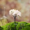 Miniature Artificial Christmas Tree with Flower Accents for Terrarium Decor