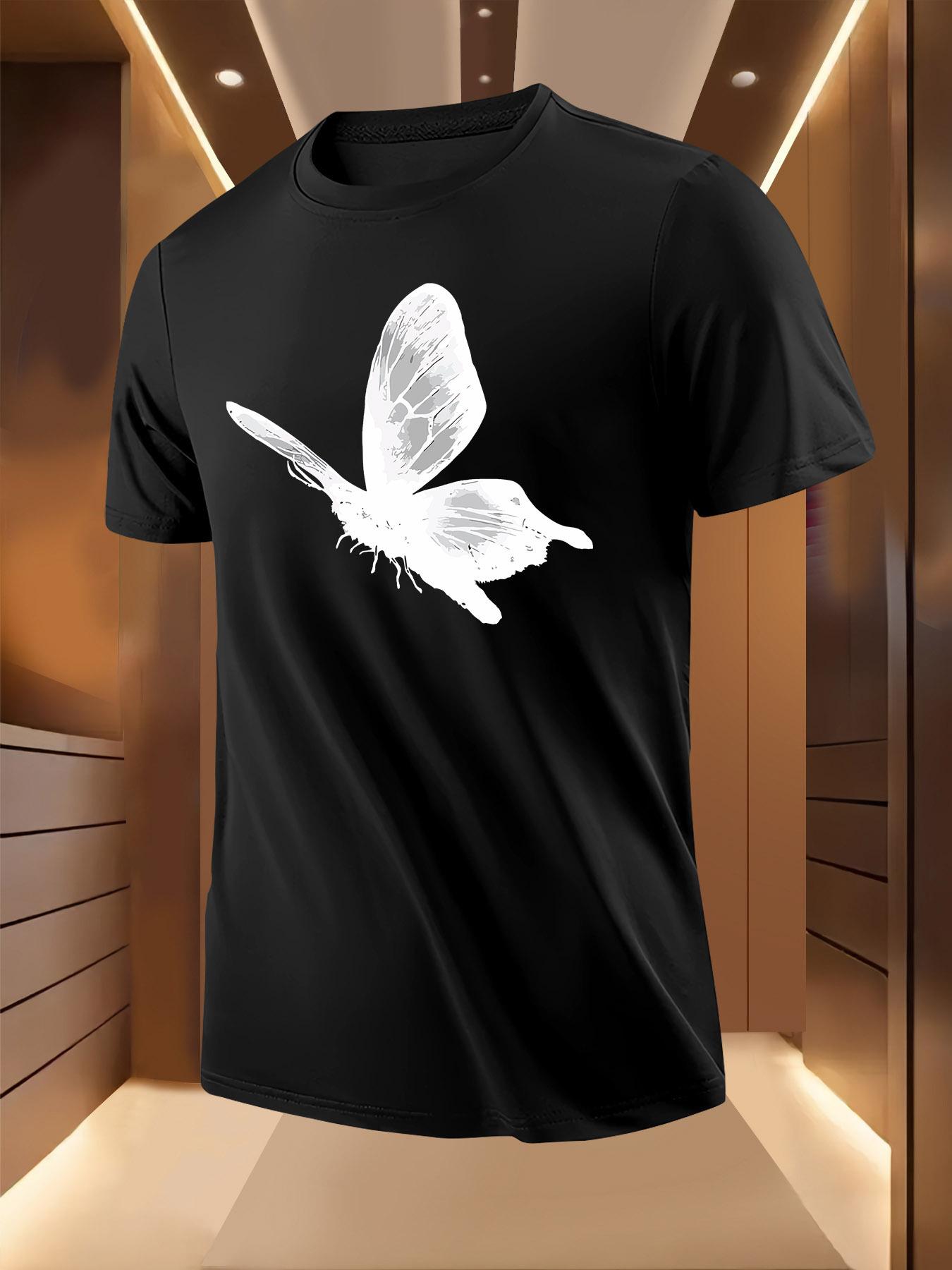 Simple Butterfly Sketch Print Pattern Tshirt L