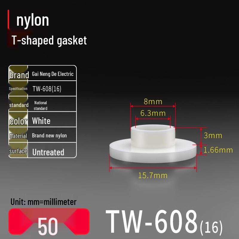 T-förmiger Nylon-Kunststoff-Dichtungsring und Schraubwellenhülse (Für dich: M2-M35)
