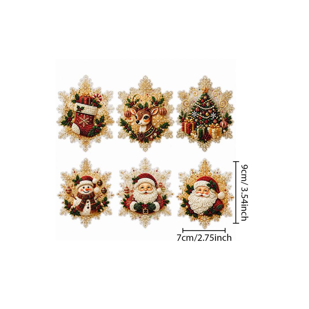 DIY Snowflake Santa Diamond Magnet Set - Festive Refrigerator Decoration