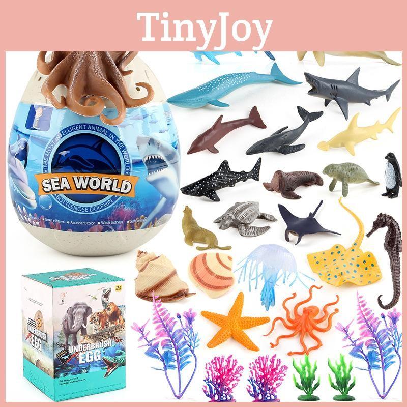 Dolphins Sharke Penguins Children Marine Animal Figures Set Model Toys Decor
