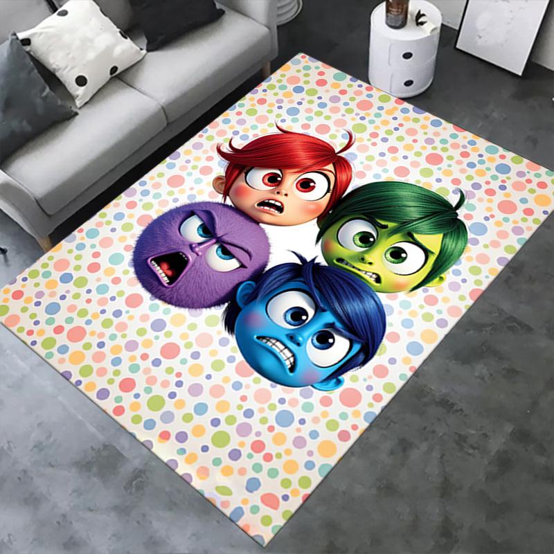 3D Printed Inside Out 2 Anti-Slip Rug - Machine Washable Office Rug for Living Room, Bedroom, Office - Multiple Sizes