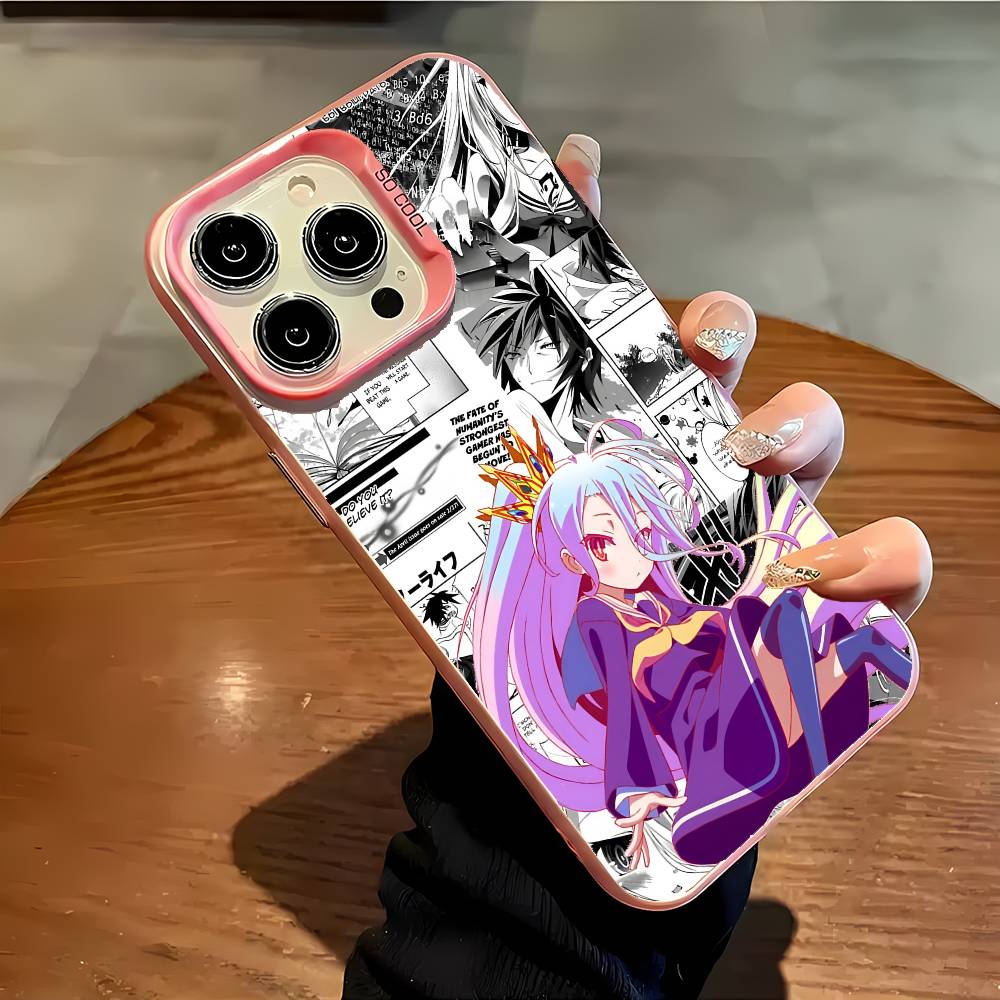 Anime Girl Shiro Phone Case For IPhone 17 16 15 14 13 12 11 Plus Pro Max Multicolor Aurora Laser Shockproof Funda Cover