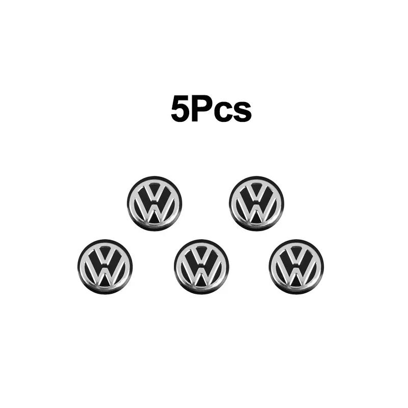B5 Cars 2025 Hot For Volkswagen 5/10Pcs 14mm Aluminium Metal Car Styling Remote Key Stickers For Volkswagen GTI R-Line R Polo Go