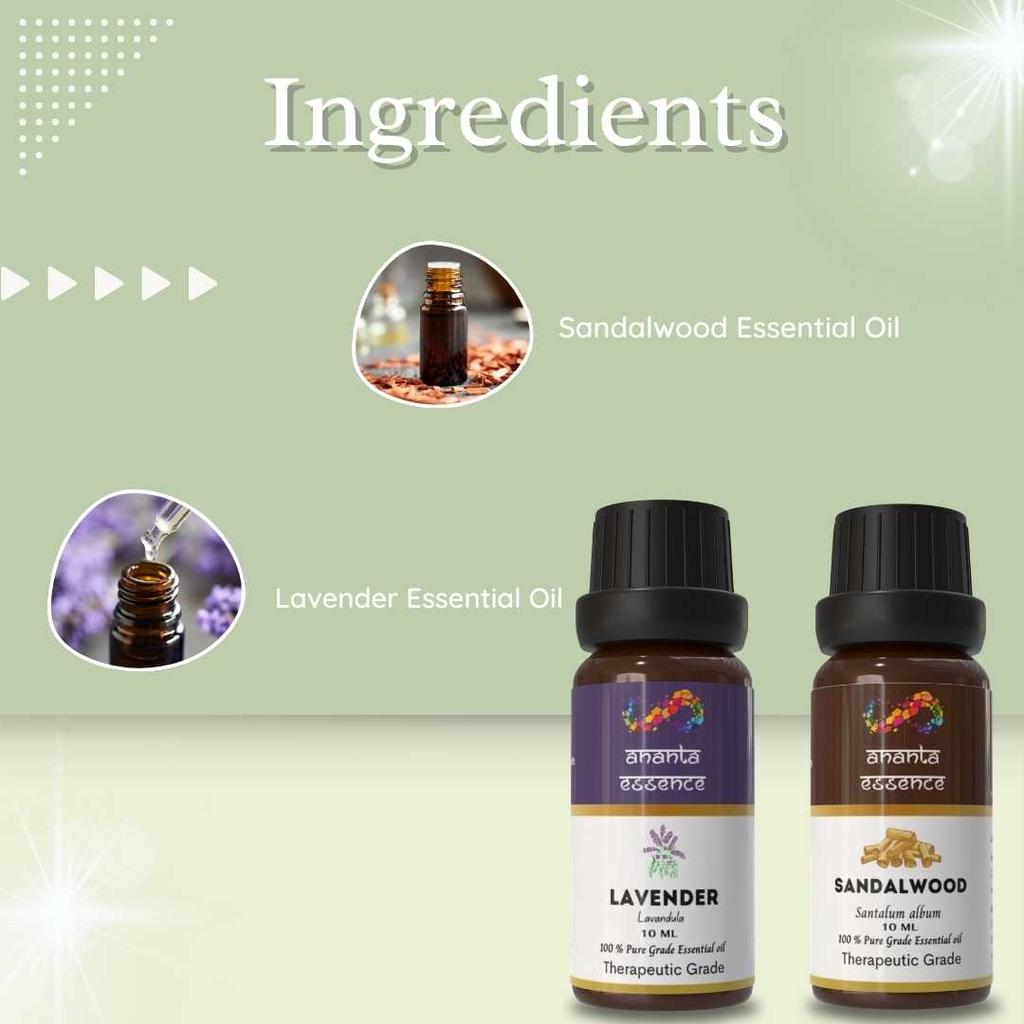 Ananta Calm Essential Oil Combo – Lavender & Sandalwood Aroma Oils (10 Ml × 2)