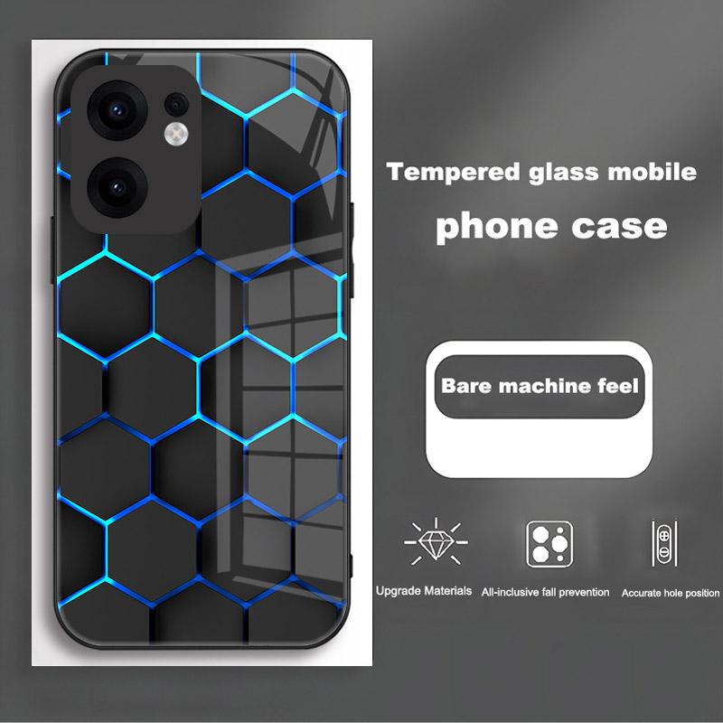 For Oppo Reno 13 12 Pro Case Cover Tempered Glass Phone Case Hard Fundas Coque For Oppo Reno13 Reno12 F Pro Protective Shell