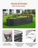 Metal Raised Garden Bed, 2.0 X 0.6 X 0.4 M Oval Outdoor Galvalume Planter Garden Box, Open Bottom Design, Large Planter Raised Bed for Growing