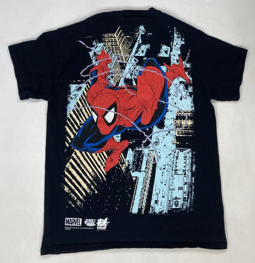 Huf x Marvel Spider-Man Graphic T-shirt Men Medium Black Short Sleeve