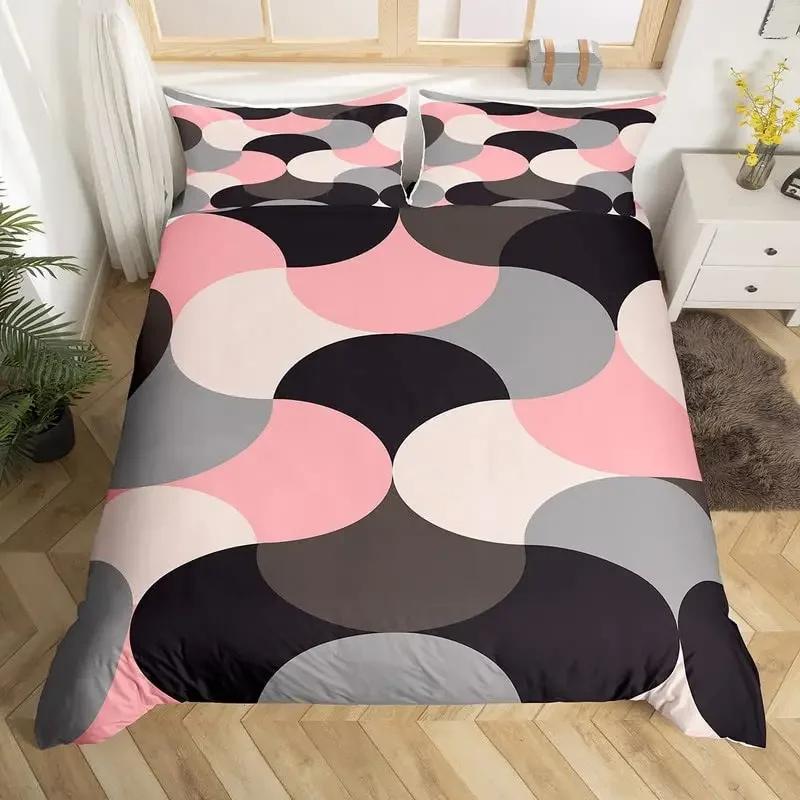 Comforter Geometric Single King Buffalo Check Comforter Modern Art Plaid Bedding Set Microfiber Geometry