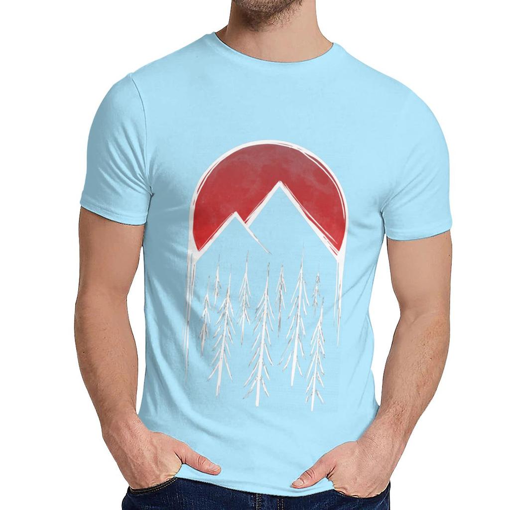 Man S O Neck Twin Peaks Red Pine Tree Moon Short Sleeve Arrival For