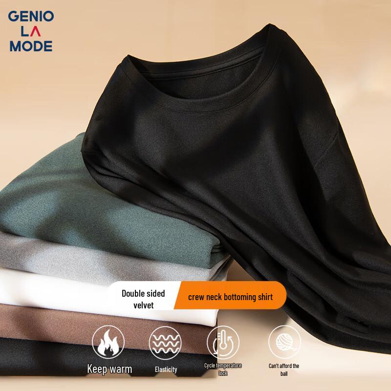 GENIOLAMODE Men s Thermal Double-Sided Fleece Long Sleeve T-Shirt L