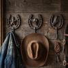 American Retro Horseshoe Iron Wall Hook - Cast Iron Art Decor for Bars and Cafes