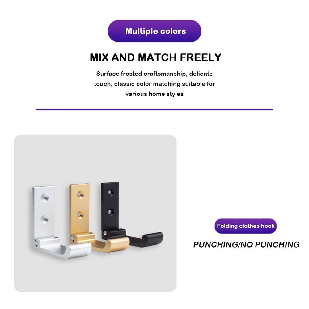 Rust-Resistant Concealed Robe Hook Heavy-Duty Wall Mounted Hook Folding Coat Hook  Bathroom