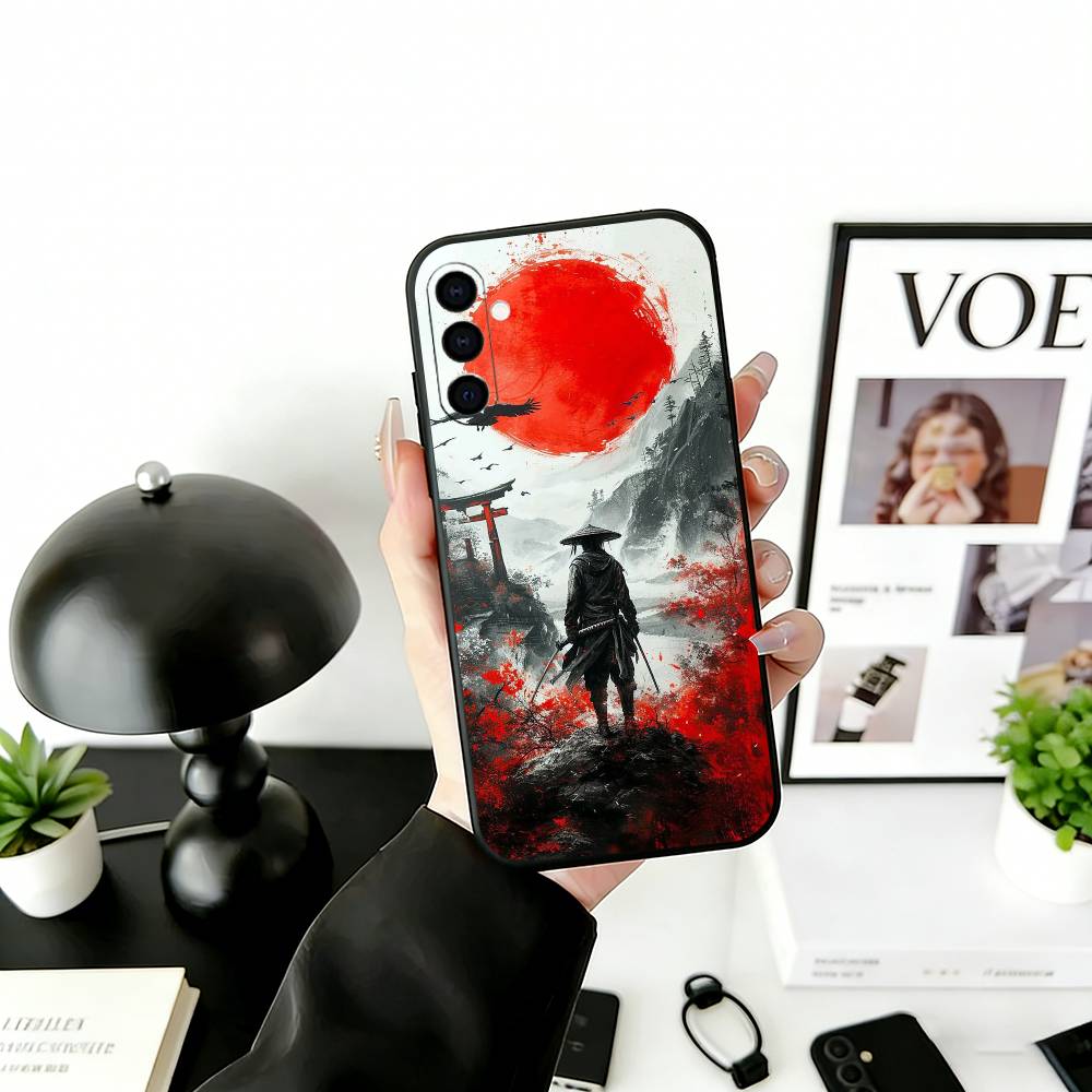 J-Japanisches Bushido S-Samurai Handyhülle Für Samsung Galaxy A73,A72,A71,A70,A53,A52,A51,Weiche Silikon Schwarze Hülle