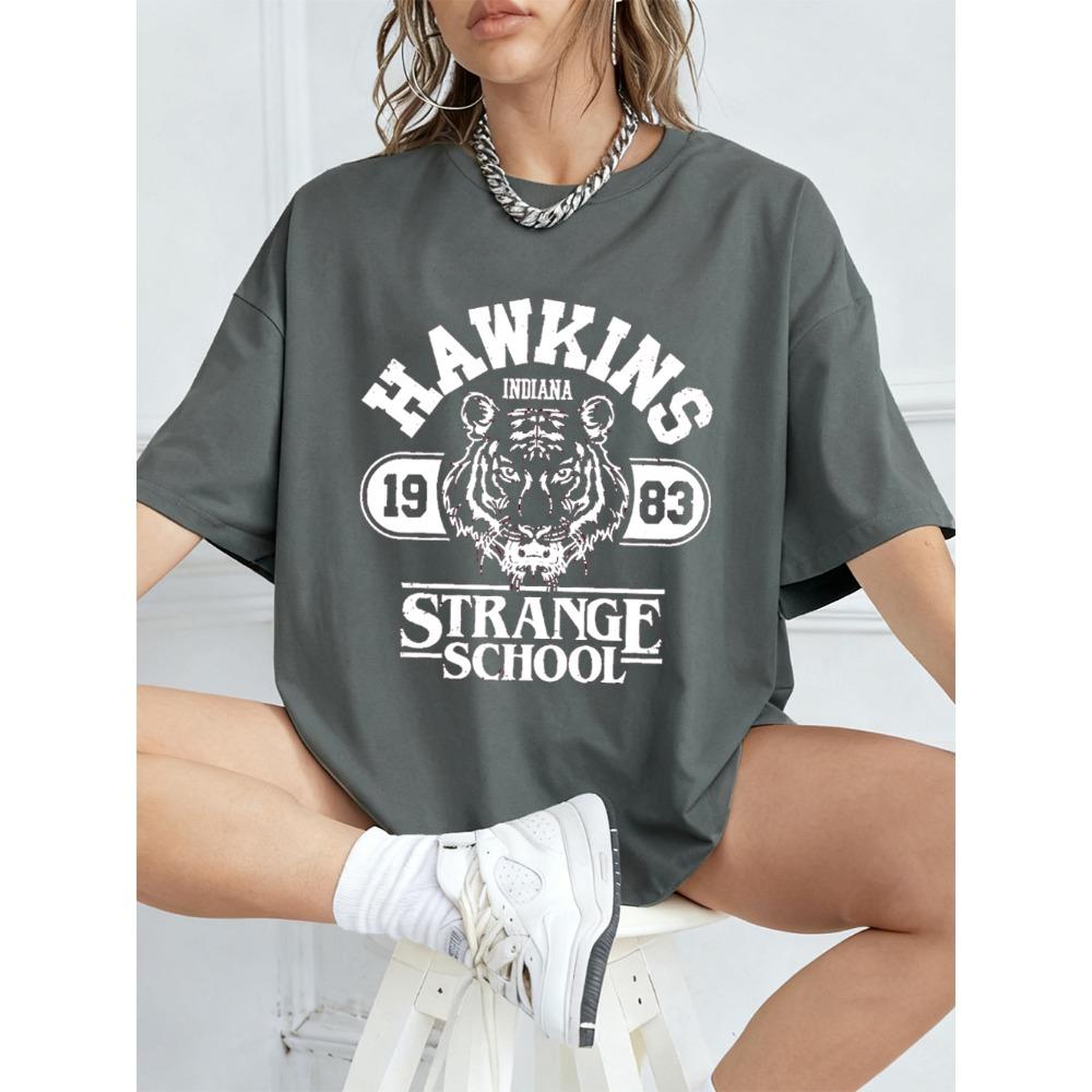 Printed Cotton T-shirt for Women's Summer Short Sleeved Top, Round Neck Oversized T-shirt for Casual Women's Wear, Versatile and Trendy Style