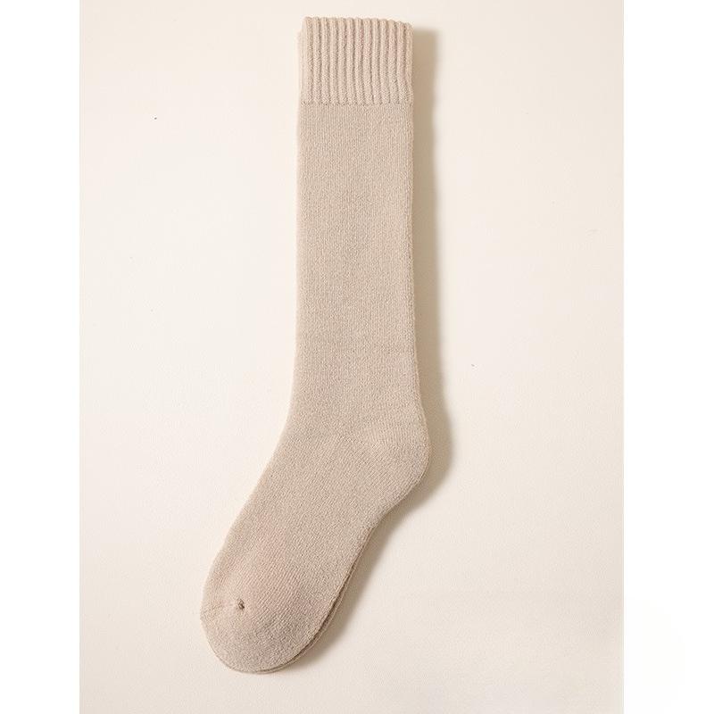 Women's Calf Socks for Autumn and Winter Warmth, Thickened and Fleece Socks, Cashmere Fleece High Thigh-high Long Socks, Knee-length Wool Socks