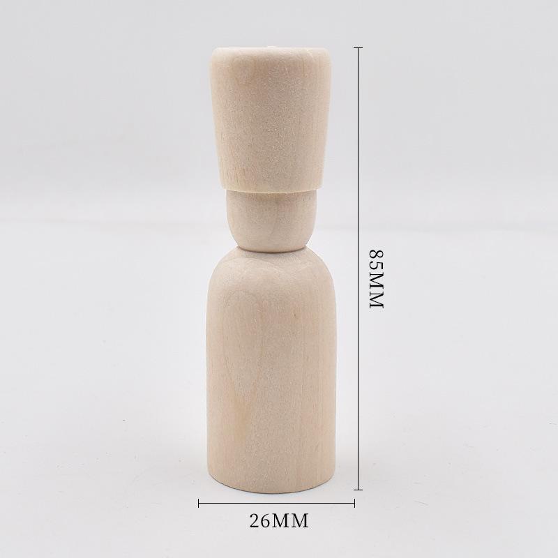 

2pcs Wooden DIY Puppet Natural Wood Hand-Painted Craft Dolls for Creative Art Painting Educational for Coordination Development