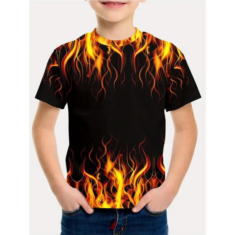 Boys' T-shirt tie dye pattern T-shirt short sleeved T-shirt children's T-shirt primary school girls' clothing casual top girls' T-shirt
