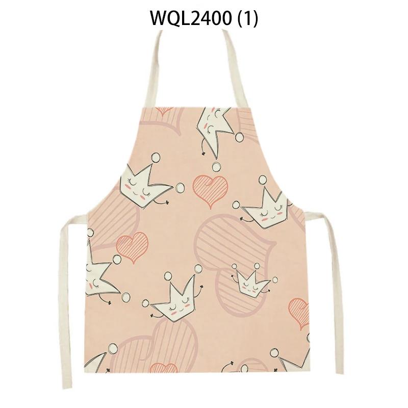 Flower Printed Sleeveless Kitchen Aprons for Women Colorful Pattern Pinafore Home Cooking Baking Waist Bib Kitchen Accessories