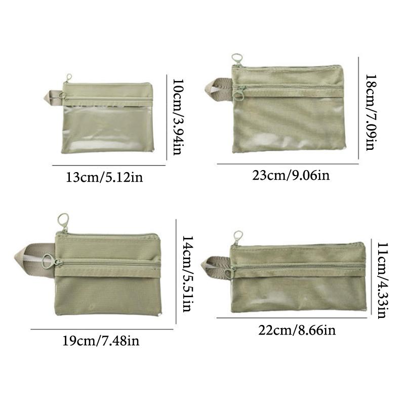 Bolsa de Armazenamento Transparente Simples Portátil de Viagem Impermeável com Zíper de Camada Dupla para Artigos de Higiene Pessoal, Cabos de Dados, Cartões, Joias, Maquiagem