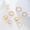 Geometric Metal Diamond Evil Eye Joint Ring Oil Drop Diamond Crystal Butterfly Ring 8 Piece Set