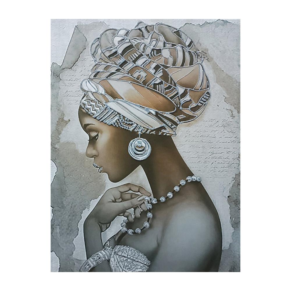 

Красивая африканская женщина, портрет, печать на холсте, настенная живопись в этническом искусстве, винтажный постер, изображение для гостиной, домашний декор, Cuadros 30x40cm No Framed