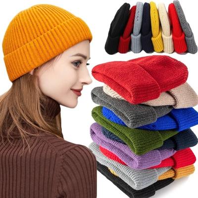 Men And Women Wool Beanie Hat Skullies Beanies, Solid Fashion Simple Warm Trendy Autumn Winter Design, For Daily Casual Wear
