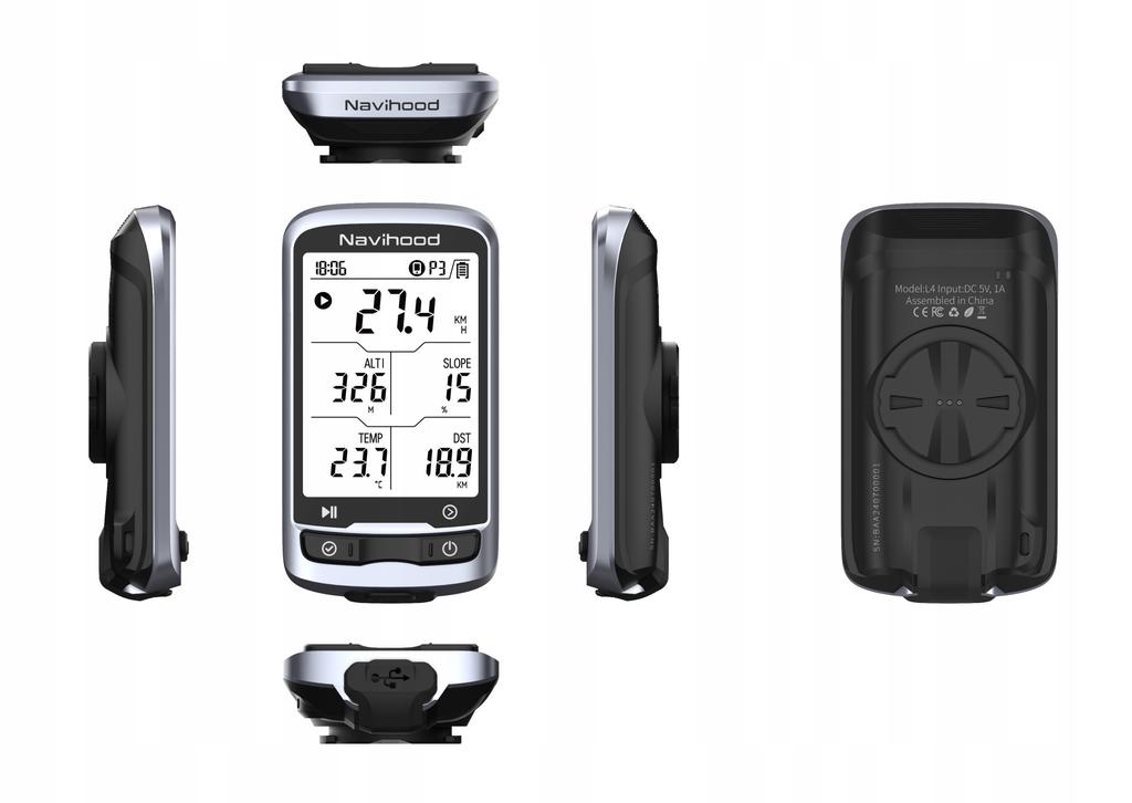 Navihood l4 licznik komputer rowerowy gps bt aplikacja